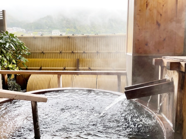 いすゞホテル貸切風呂からの眺望を撮影した画像