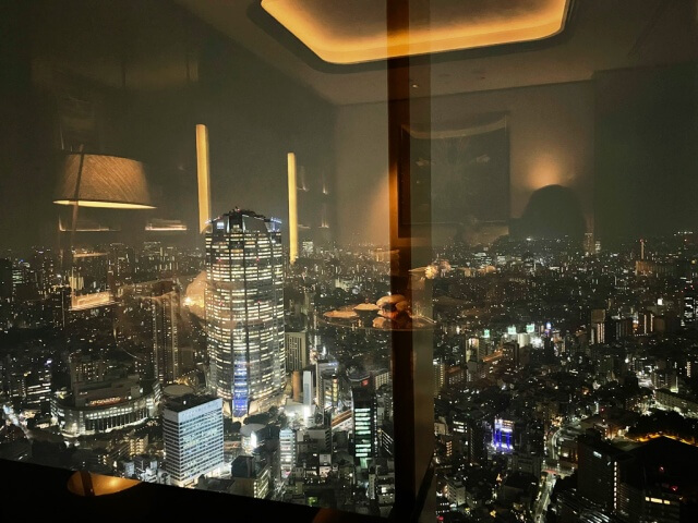 ザ・リッツ・カールトン東京・クラブラウンジ・オードブルタイム・座席から望む夜景を撮影した写真