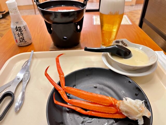 カニ食べ放題『紅ずわい蟹』3皿目を撮影した画像