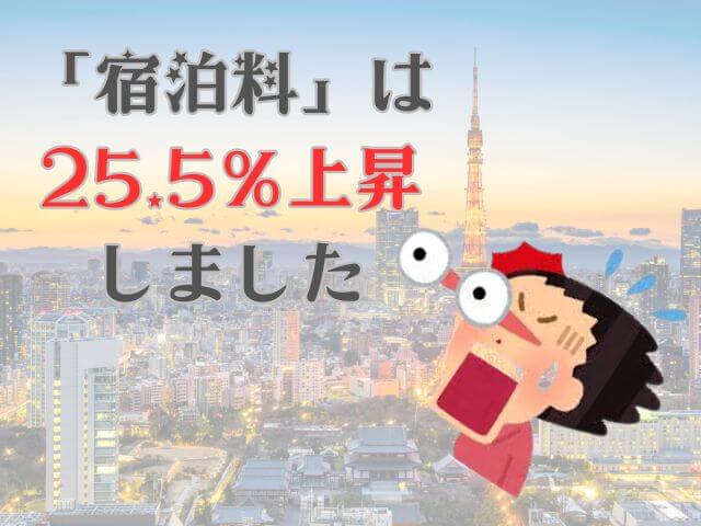 宿泊料金が25.5％も値上がりした辛い現状を視覚化した手作り画像